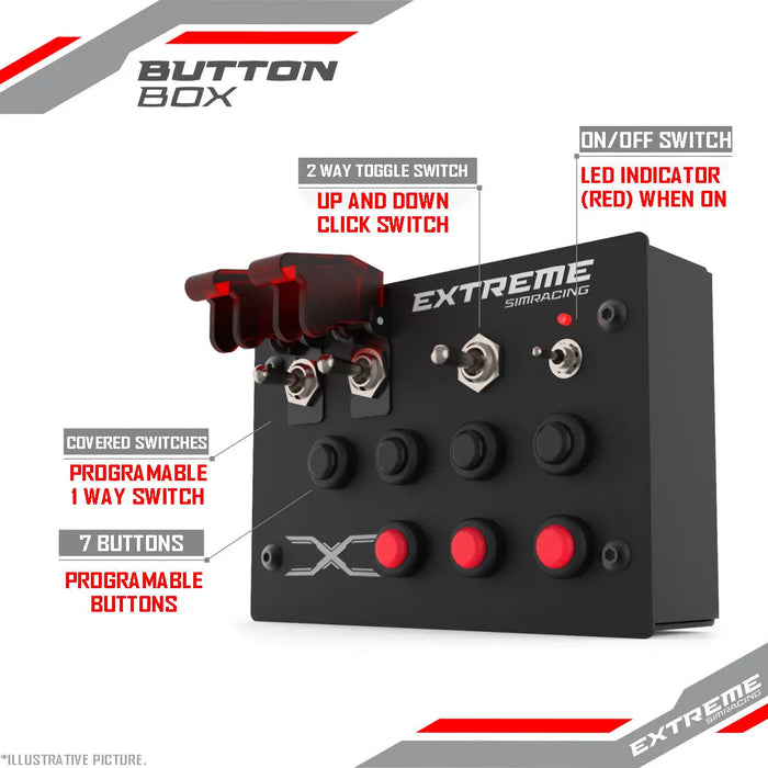 R_ Extreme Simracing Button Box with Mount Bracket Included